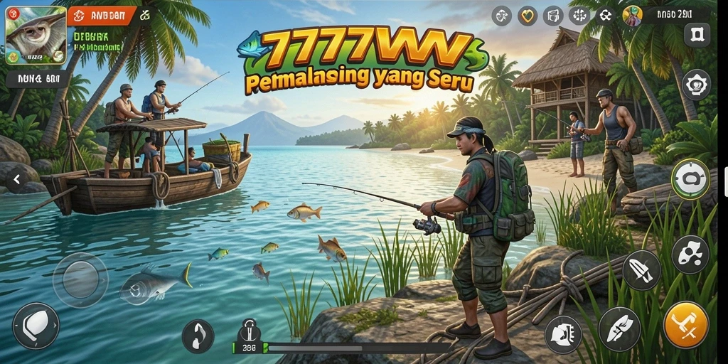 Tangkapan ikan yang megah dalam game Fishing 7777W.