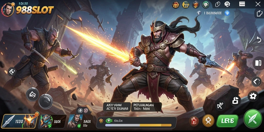 Screenshot utama 988SLOT menampilkan aksi seru dalam gameplay.