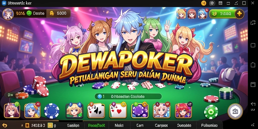 Tampilan gameplay seru DEWAPOKER dengan karakter Anime.