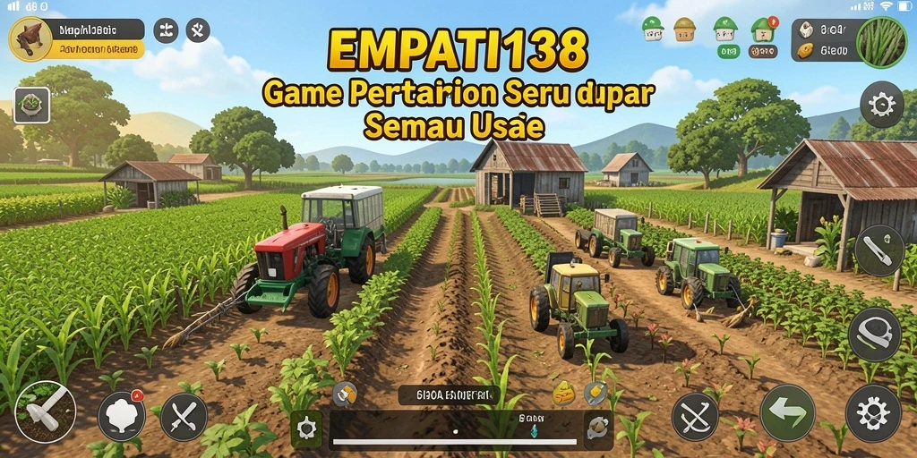 Screenshot utama EMPATI138 menampilkan gameplay seru di pertanian yang subur.