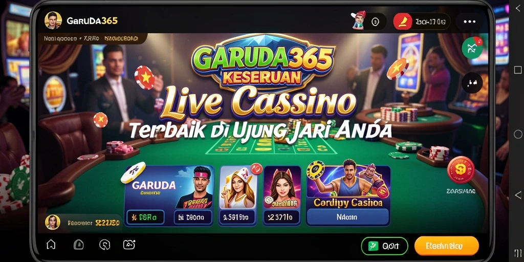 Tampilan menarik selama bermain Live Casino di GARUDA365.