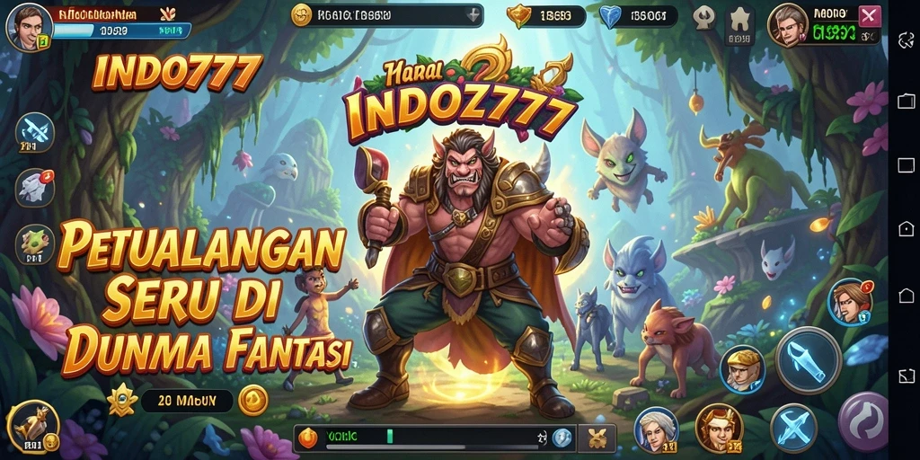 Tampilan mendebarkan dari aksi dalam game petualangan INDO777.