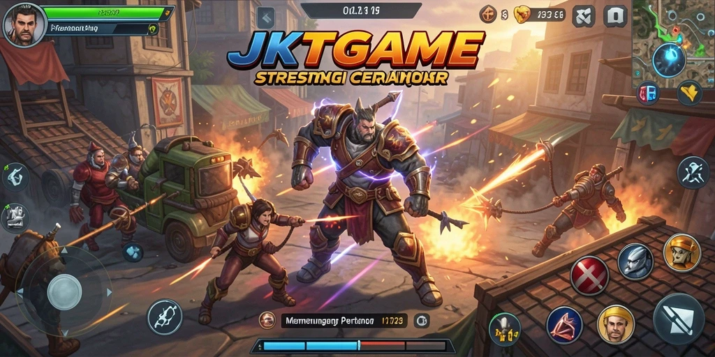 Tampilan gameplay JKTGAME dengan strategi menarik dan intens.