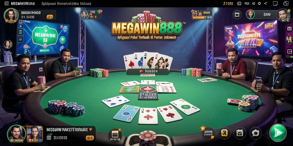 Tangkapan layar gameplay Poker di MEGAWIN888 yang seru.