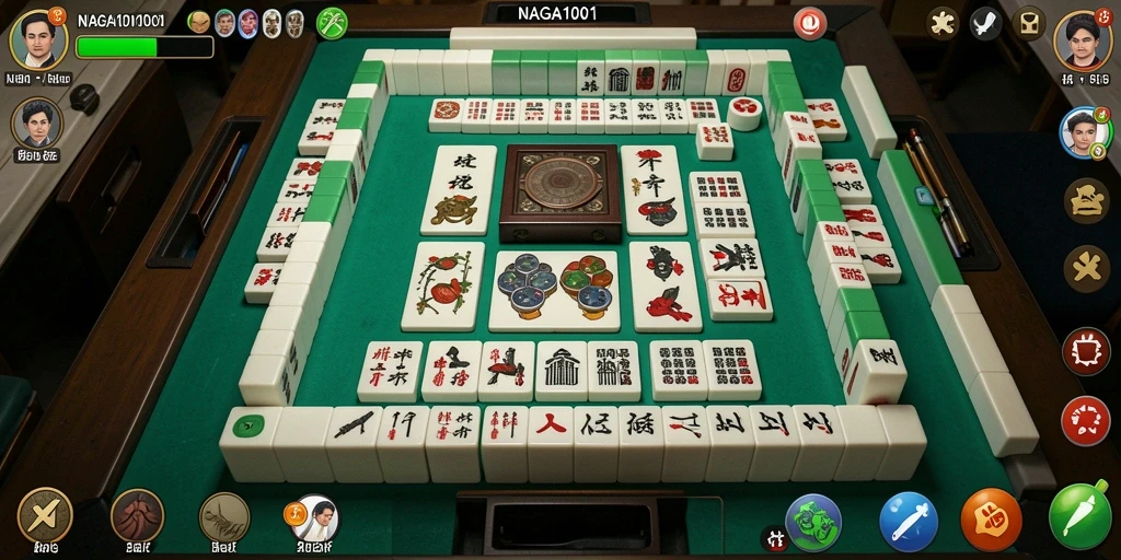 Tampilan permainan Mahjong yang seru dan penuh warna di NAGA1001.