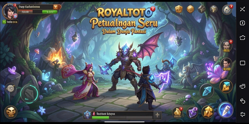 Screenshot gameplay ROYALTOTO yang menampilkan aksi petualangan yang mendebarkan.