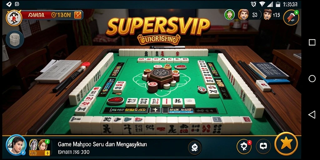 Tampilan gameplay menawan dari SUPERSVIP dengan suasana Mahjong klasik.